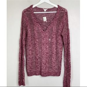 AEROPOSTALE | NWT Lace Front Knit Sweater | S